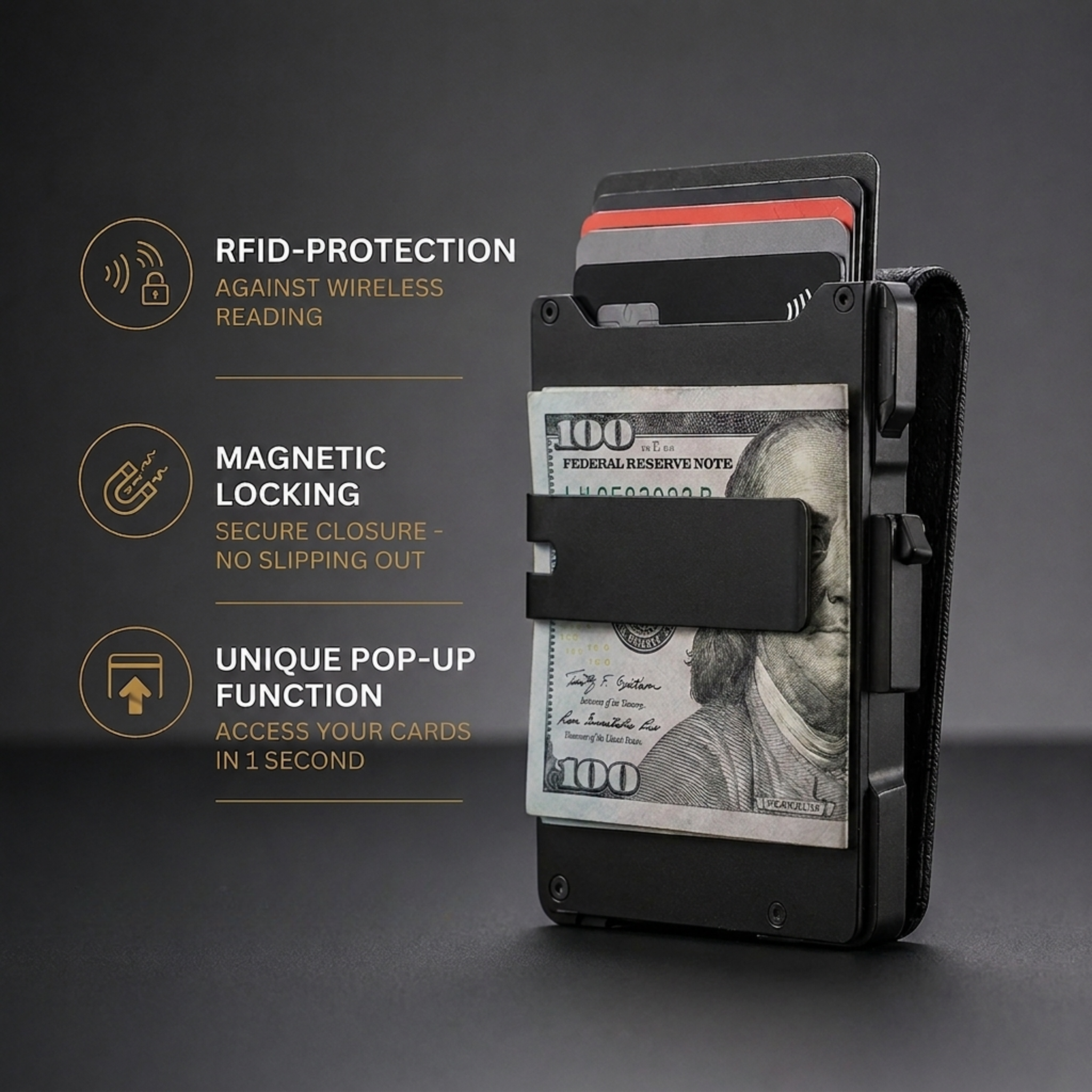 Meracines MagVault® Minimalist Wallet - Maximum Capacity. Minimal Footprint.