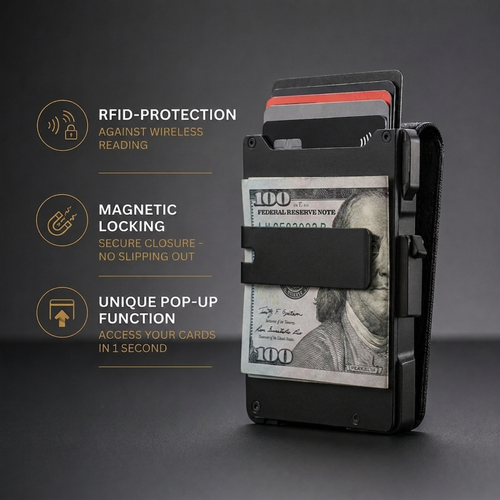Meracines MagVault® Minimalist Wallet - Maximum Capacity. Minimal Footprint.